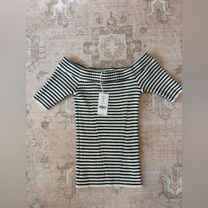 Z Supply Black and White Striped Top